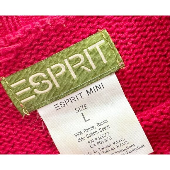 Vintage ESPRIT Mini Kids Youth 90s Floral Knit Sweater Sz LG - Picture 6 of 7